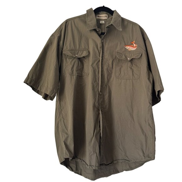 Magellan Sportswear Men's Short Sleeves Casual Cotton Button Down Shirt, Size XL - Picture 1 of 6